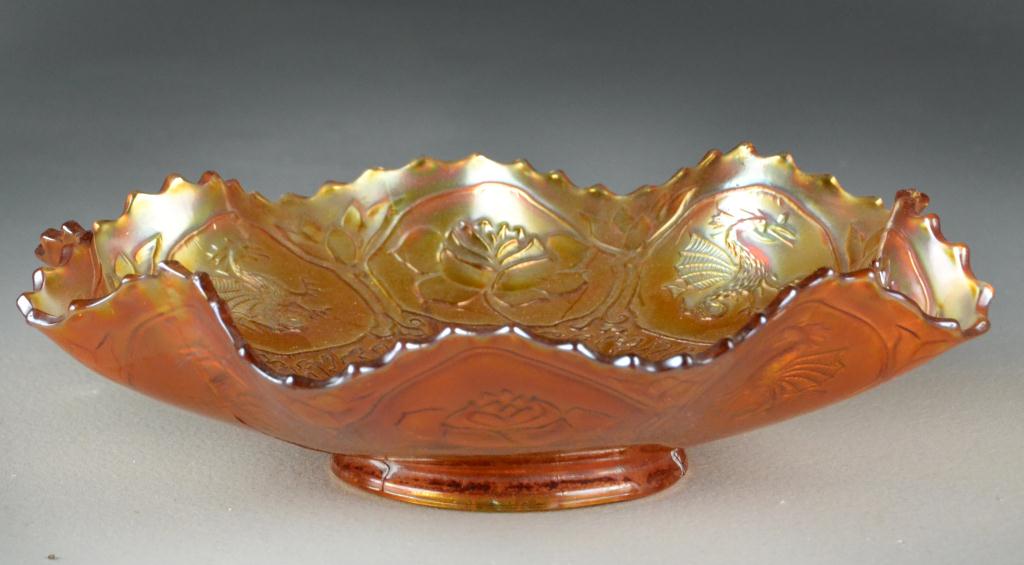 Carnival Glass Bowl Dragon Rose ShamrockUnusual 172724