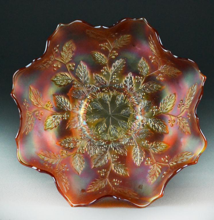 Carnival Glass Bowl - Holly BerryScalloped