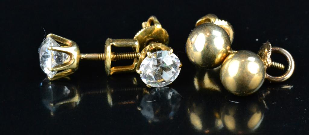 (2) Pr. 14K Gold Post EarringsTo