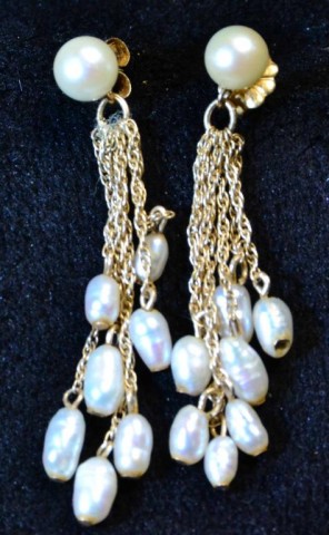 A Pair Of 14K Freshwater Pearl