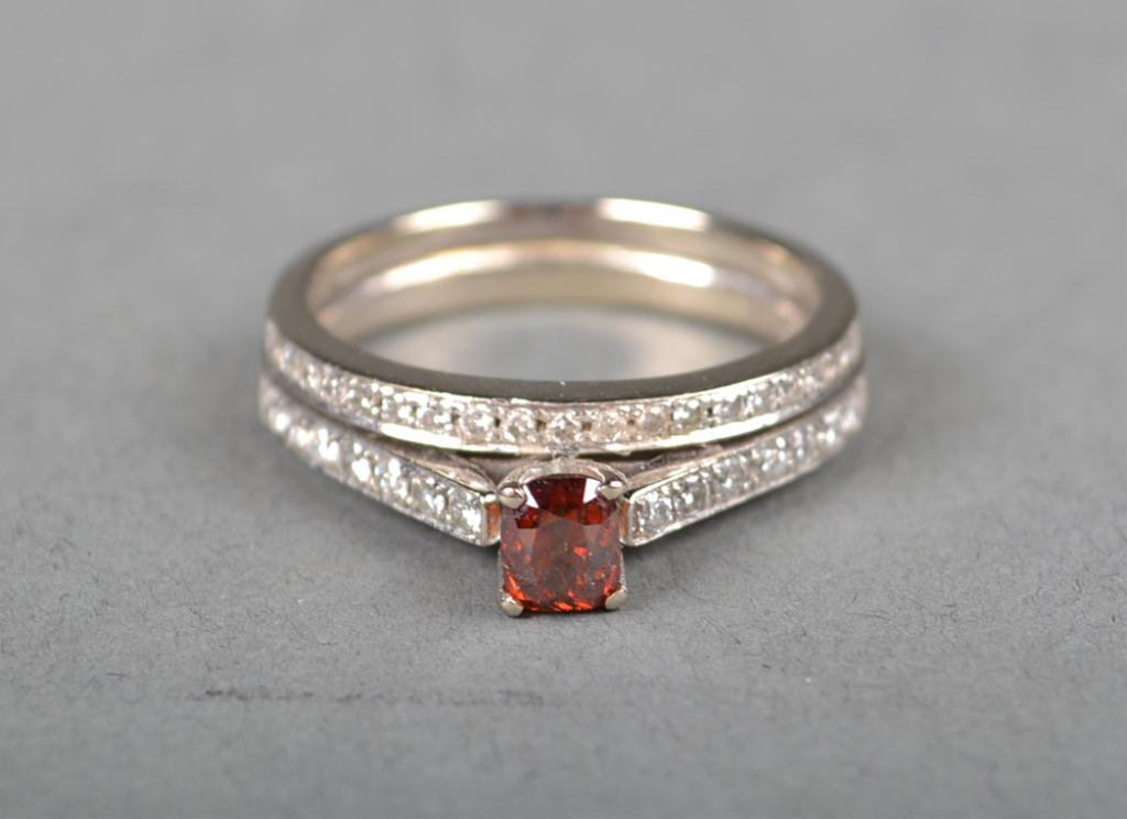 A 14kt White Gold And Red Diamond 172795