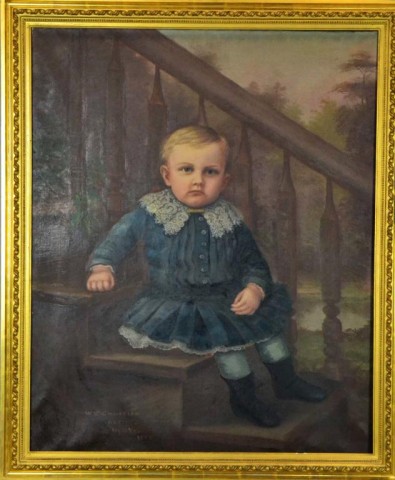 W E CHRISTIAN 1886 OIL PAINTING 1727a2