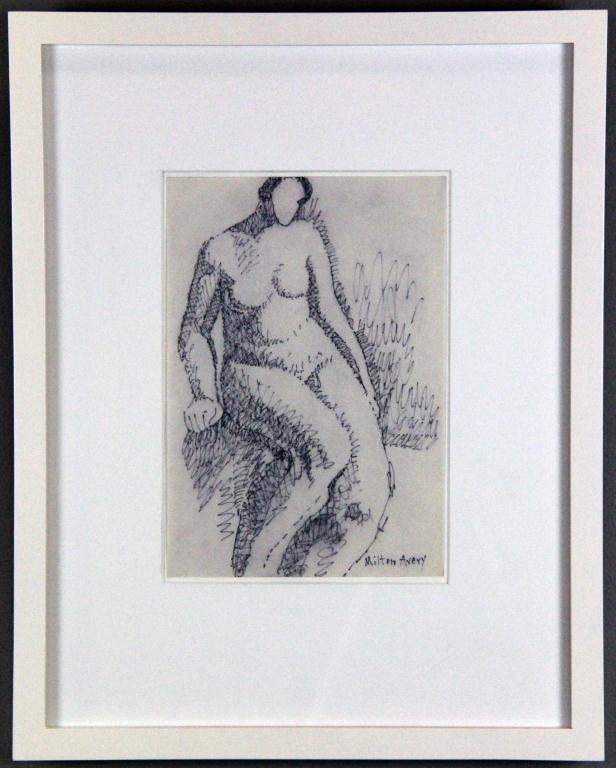 Milton Avery Ink Drawing on PaperDepicting