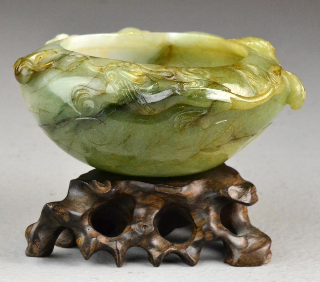 Chinese Qing Carved Celadon Jade 1727ae