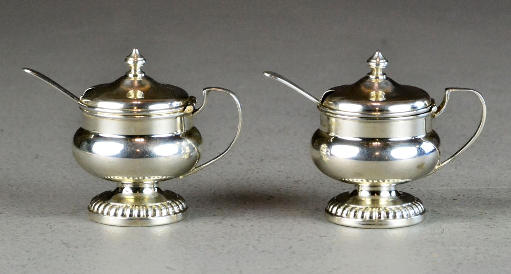 Pair Birks Sterling Mustard Pots 1727af