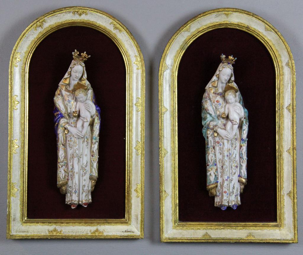 Pair of Porcelain Madonnas Child 1727d6