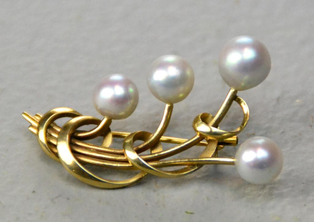 14K Gold Mikimoto Pearl Contemporary 1727e3