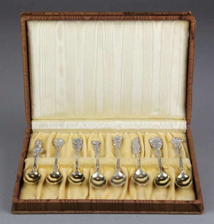 8 Sterling Demitasse Spoons w  1727f2