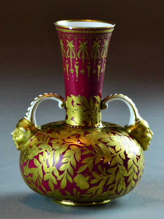 Gilt Porcelain Vase - Royal Crown