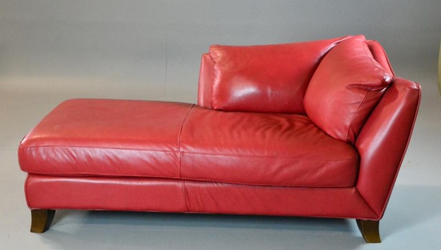 Contemporary Red Leather Chaise 172840