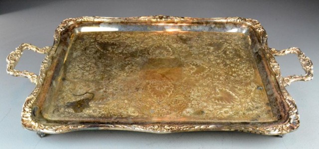 A Large Rectangular Silverplated Serving