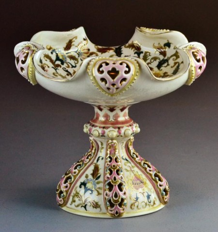 a Fine Zsolnay Porcelain CenterpieceFinely 1728ac