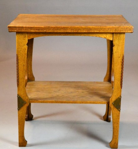 Arts Crafts Oak And Copper Decorated 1728ce