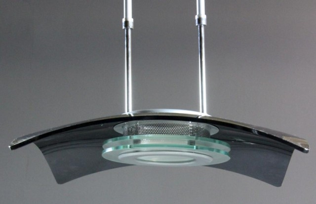 Contemporary Glass And Chrome ChandelierA