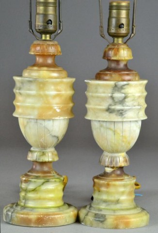 Pr.Antique Alabaster LampsUrn shaped