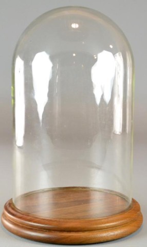 Antique Glass Dome With Wood BaseOn 172900