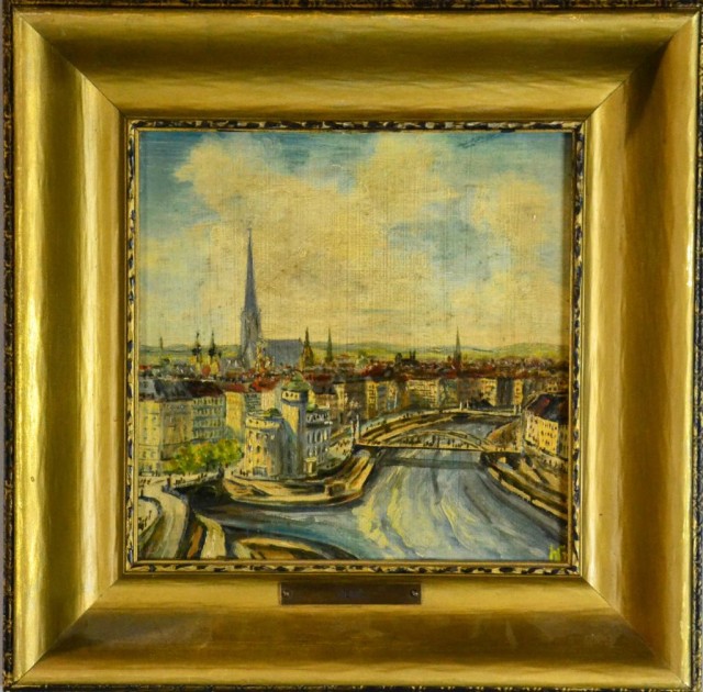 Austrian School View Of Vienna Oil Painting