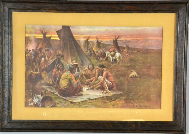 Early Lithograph of Native Americans 17291e