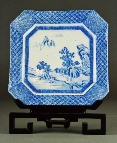 Chinese Blue/White Export Octagonal