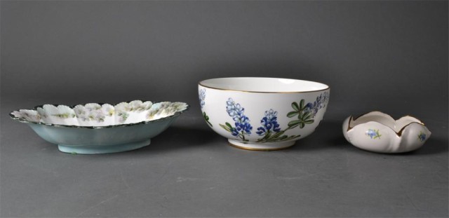  3 Porcelain Bowls Including BoehmTo 17292f