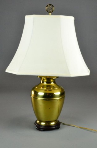 A Chinese Brass LampPolished brass lamp
