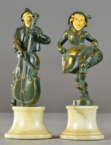 (2) Bronze Statues of Dancers -