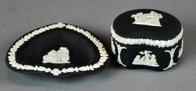 (2) Wedgewood Black Jasperware