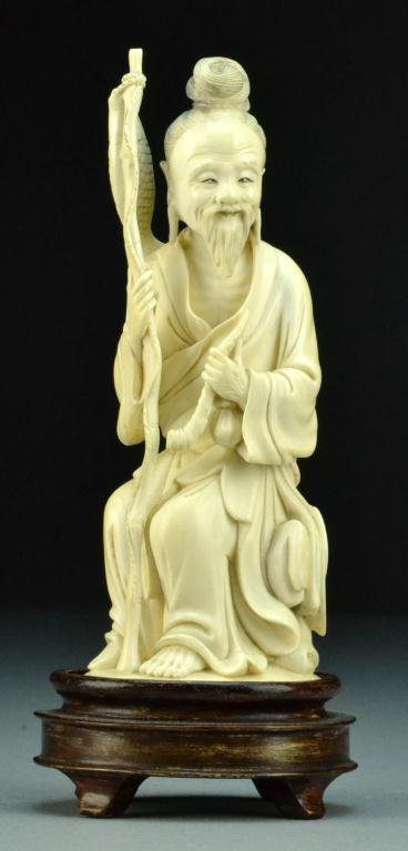 Chinese Qing Carved Ivory FigureFinely 1729e2