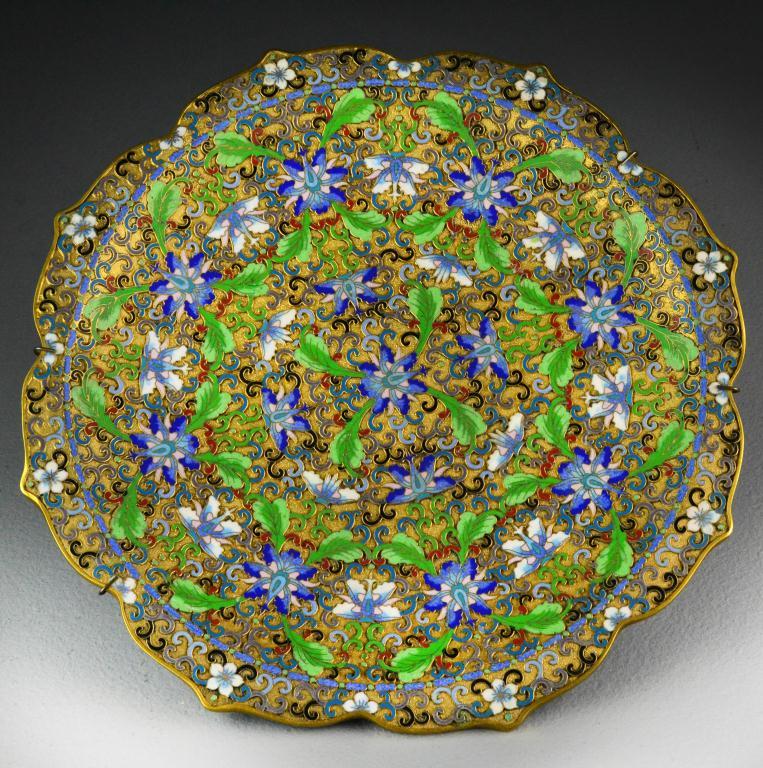 Chinese Foliate Form Gilt Enamel 1729f1