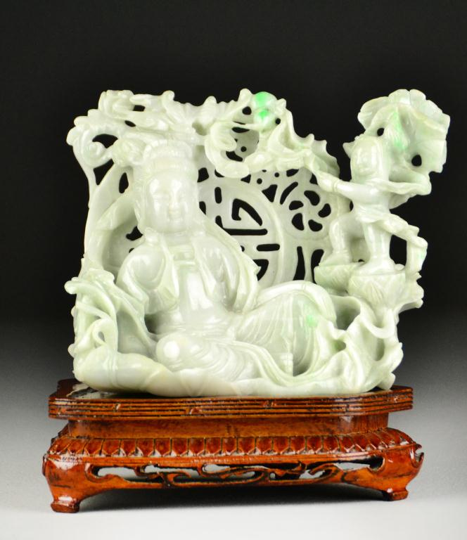 Chinese Jadeite Figural Carving 1729fe