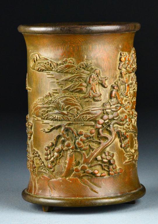 Chinese Carved Bamboo BrushwashFinely 172a25