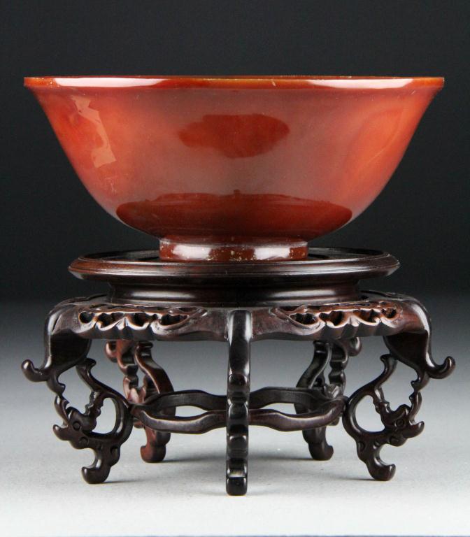 Fine Chinese Carved Carnelian BowlOf 172a21