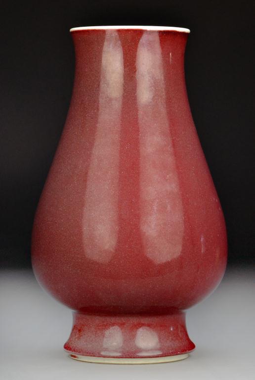 Chinese Strawberry Glaze Porcelain Zun