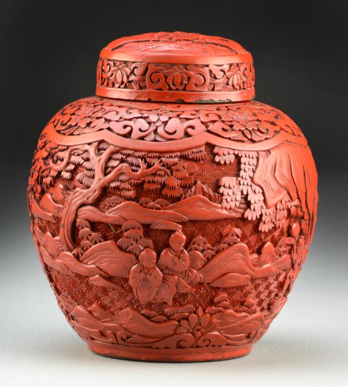 Chinese Qing Carved Cinnabar Covered 172a4a