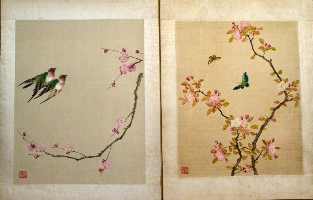 (2) Chinese Qing Watercolor Paintings