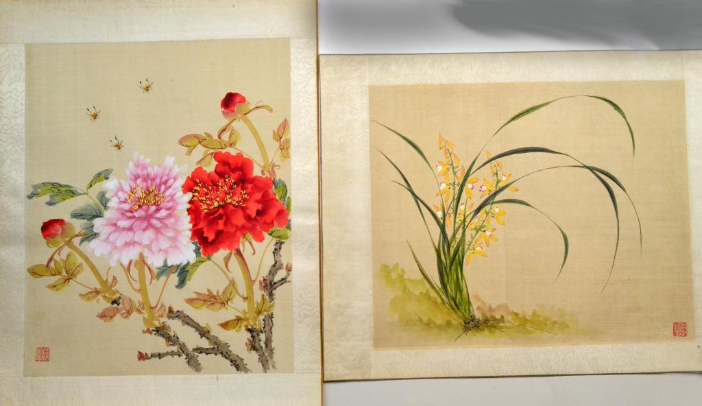  2 Chinese Qing Watercolor Paintings 172acd