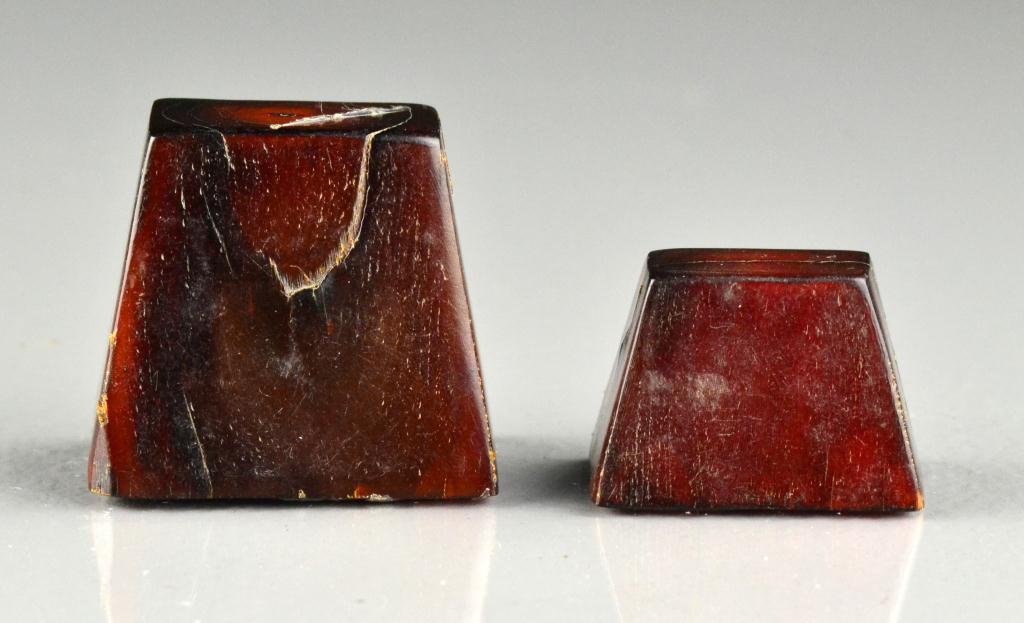 (2) Chinese Carved Horn Seal ChopsOf