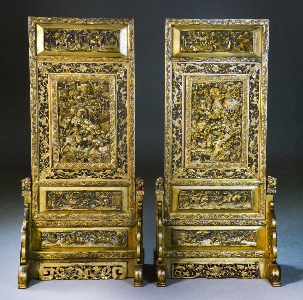 Pr Chinese Qing Carved Giltwood 172aea