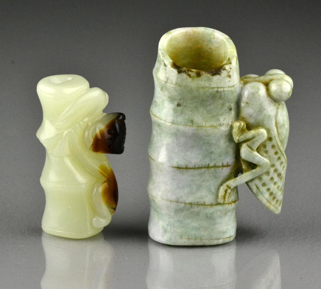  2 Chinese Jade Carvings of BambooBoth 172b42