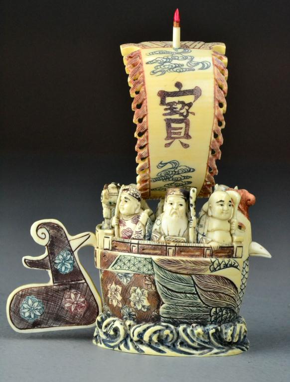 Japanese Polychromed Painted Ivory 172b80