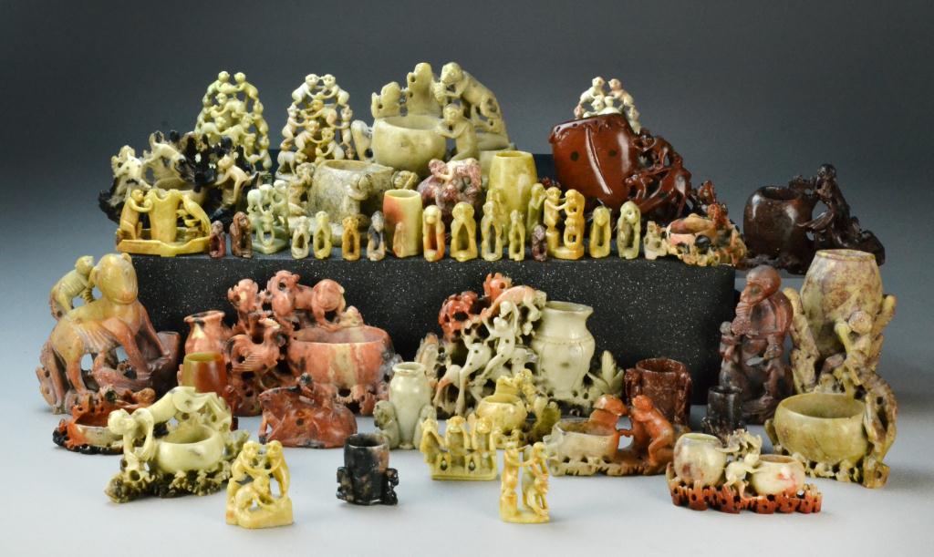 (40+) Pcs. Chinese Carved SoapstoneTo