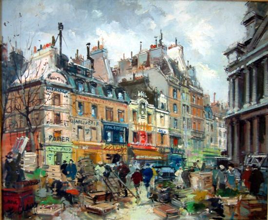F.Claves oil on canvas Paris street