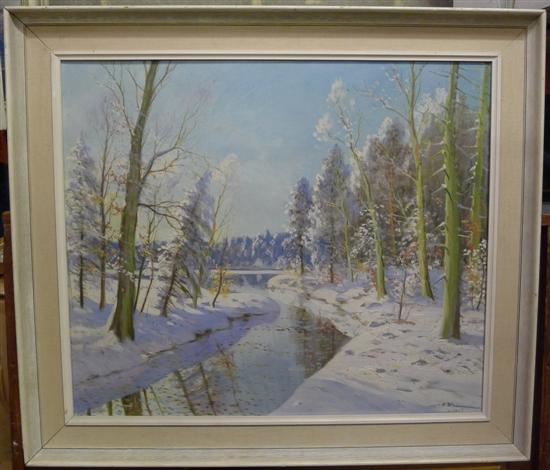 Austrian School oil on canvas Winter 172bcf