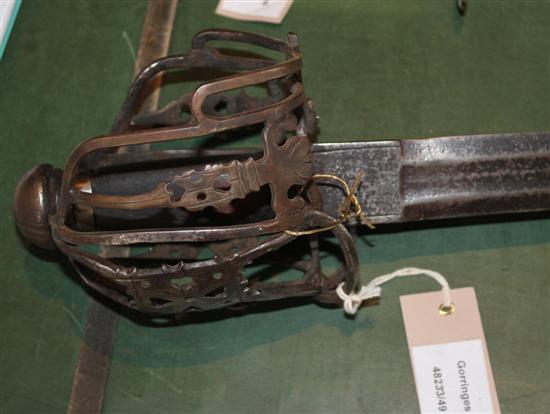 A Scottish basket hilt broad sword