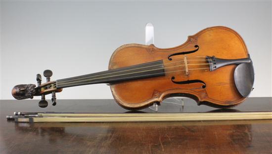 An Italian carved and inlaid violin 172c38