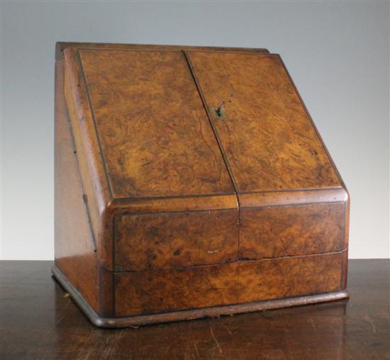A Victorian walnut stationery box 172c44