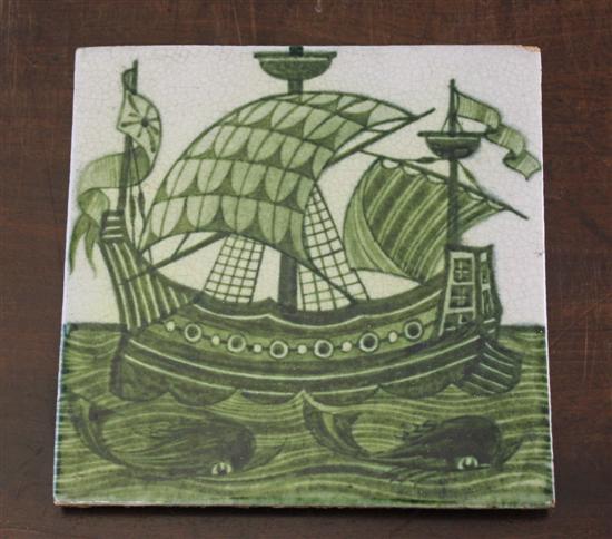 A William de Morgan pottery tile