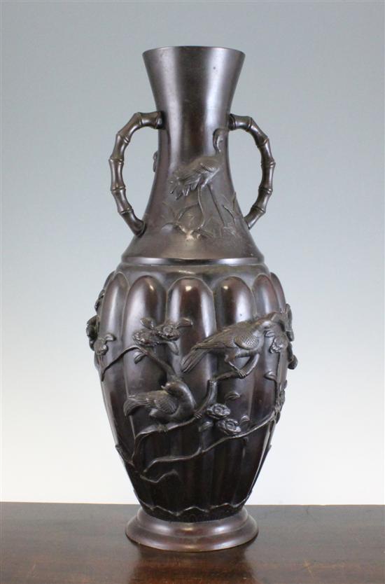 A large Japanese bronze vase c.1910