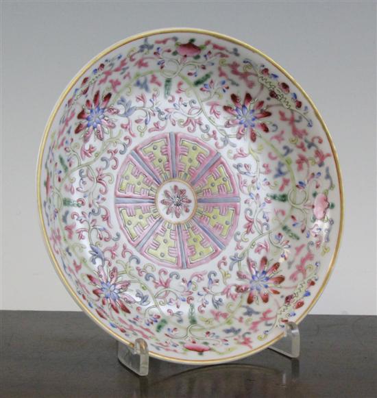 A Chinese famille rose dish Qianlong