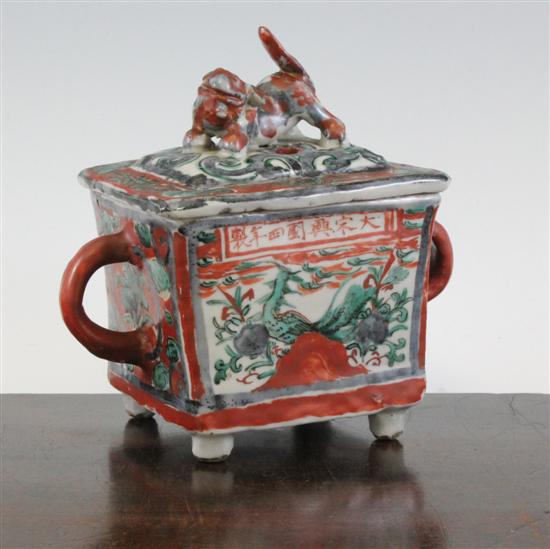 A Swatow rectangular censer and